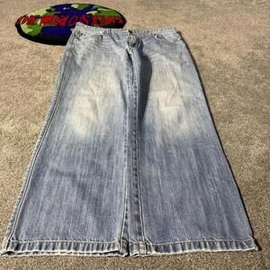 BLUE ACUD WASHED DNKY BAGGY JEANS
